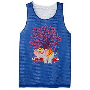 Elephant Lover Heart Tree Indian Elephant Valentine's Day Gift Mesh Reversible Basketball Jersey Tank