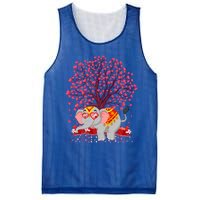 Elephant Lover Heart Tree Indian Elephant Valentine's Day Gift Mesh Reversible Basketball Jersey Tank