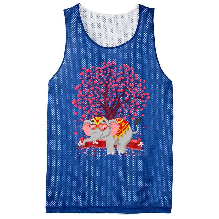 Elephant Lover Heart Tree Indian Elephant Valentine's Day Gift Mesh Reversible Basketball Jersey Tank