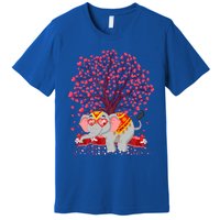 Elephant Lover Heart Tree Indian Elephant Valentine's Day Gift Premium T-Shirt