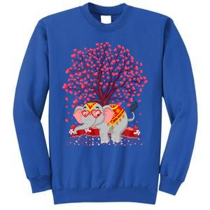 Elephant Lover Heart Tree Indian Elephant Valentine's Day Gift Tall Sweatshirt