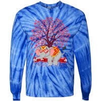 Elephant Lover Heart Tree Indian Elephant Valentine's Day Gift Tie-Dye Long Sleeve Shirt