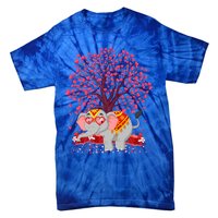 Elephant Lover Heart Tree Indian Elephant Valentine's Day Gift Tie-Dye T-Shirt