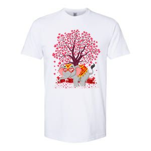 Elephant Lover Heart Tree Indian Elephant Valentine's Day Gift Softstyle CVC T-Shirt