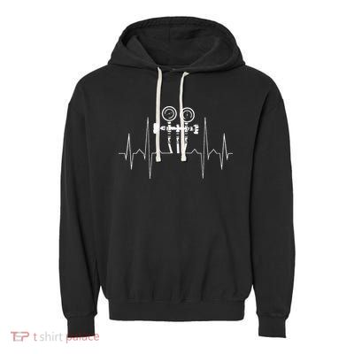 EKG Line Heartbeat HVAC Technician HVAC Tech Garment-Dyed Fleece Hoodie