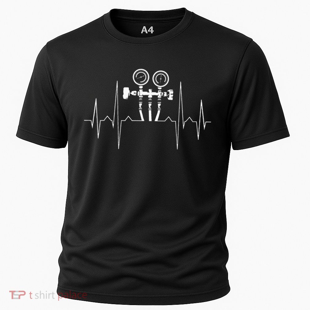 EKG Line Heartbeat HVAC Technician HVAC Tech Performance Shirt
