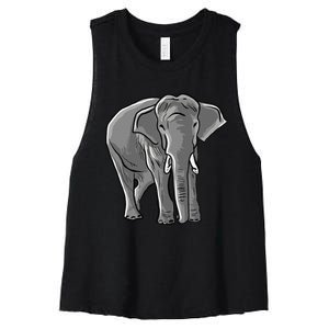 Elephant Love Illustration For Elephant Lovers Women's Racerback Cropped Tank