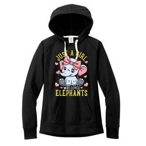 Elephant Lover Just A Who Loves Elephants Women's Fleece Hoodie