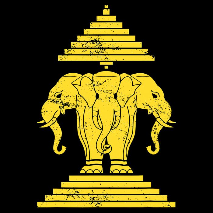 Erawan Laos Kingdom Three Headed Elephant Button