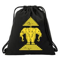 Erawan Laos Kingdom Three Headed Elephant Drawstring Bag