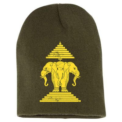 Erawan Laos Kingdom Three Headed Elephant Short Acrylic Beanie