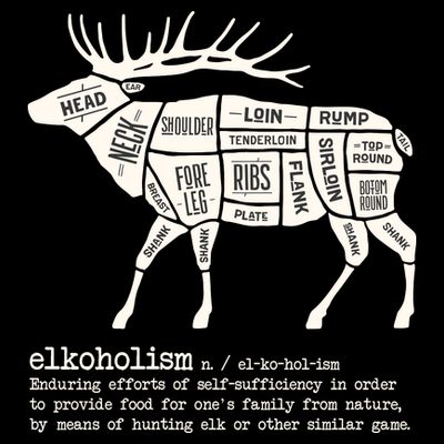 Elkoholism Elk Hunting T-Shirt