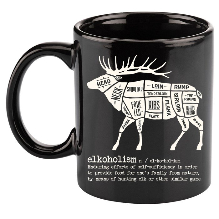 Elkoholism Elk Hunting 11oz C Handle Ceramic Mug