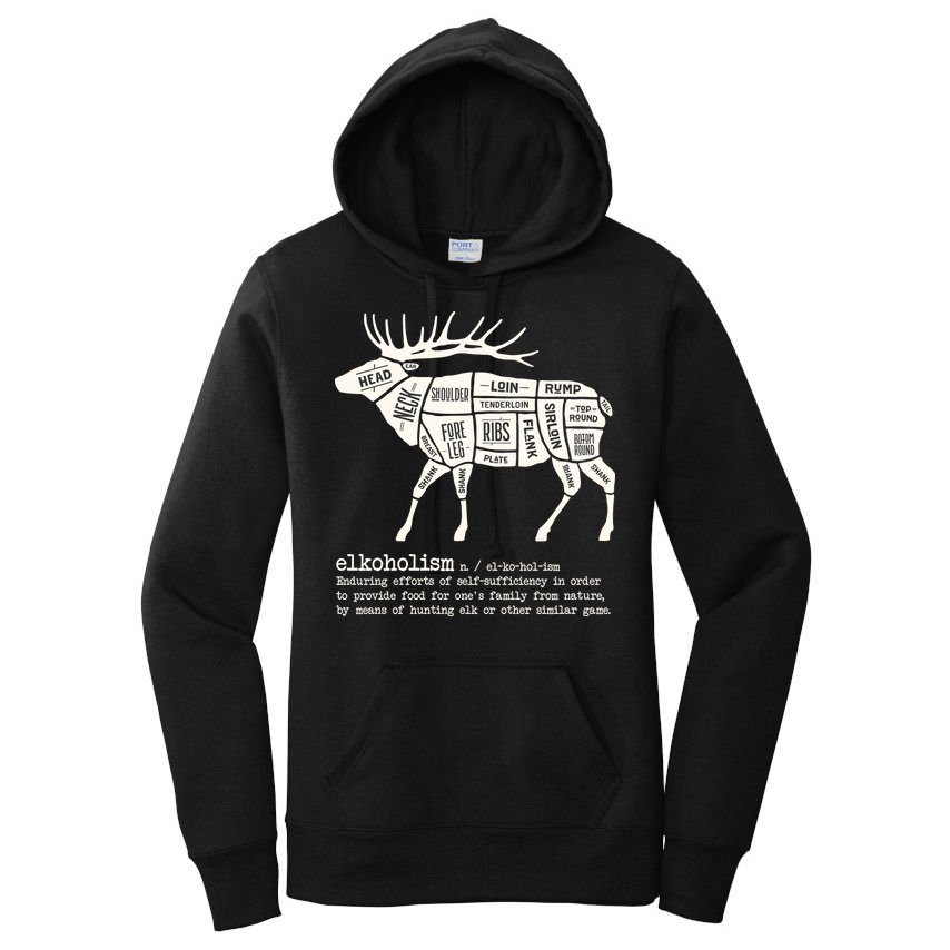 Elkoholism Elk Hunting Women's Pullover Hoodie