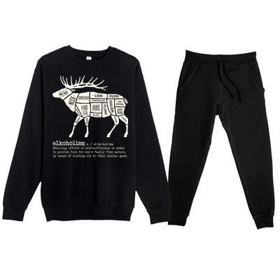 Elkoholism Elk Hunting Premium Crewneck Sweatsuit Set