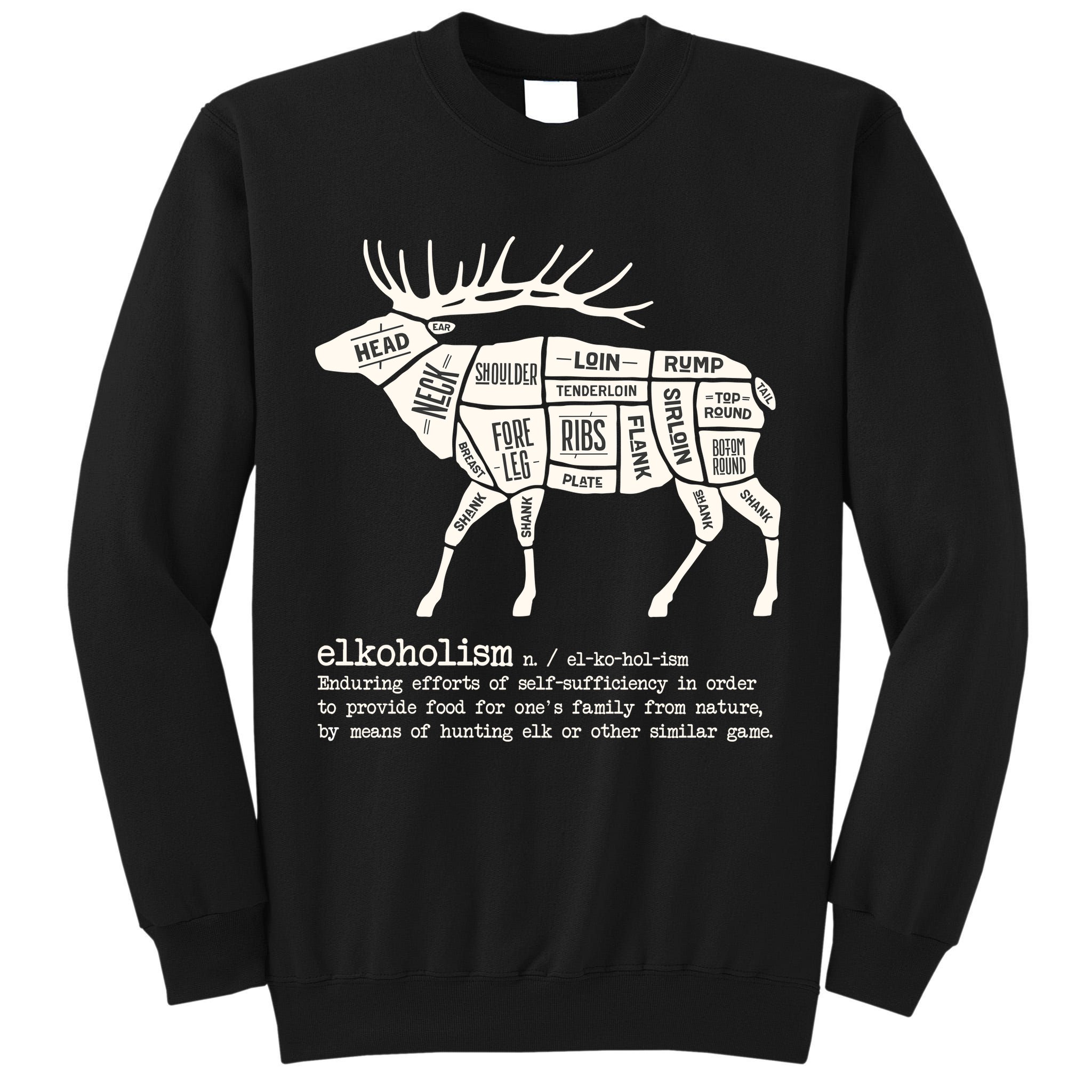 Elkoholism Elk Hunting Tall Sweatshirt