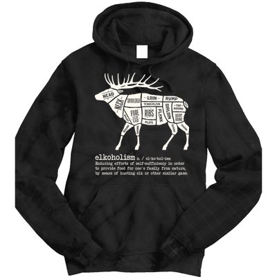 Elkoholism Elk Hunting Tie Dye Hoodie