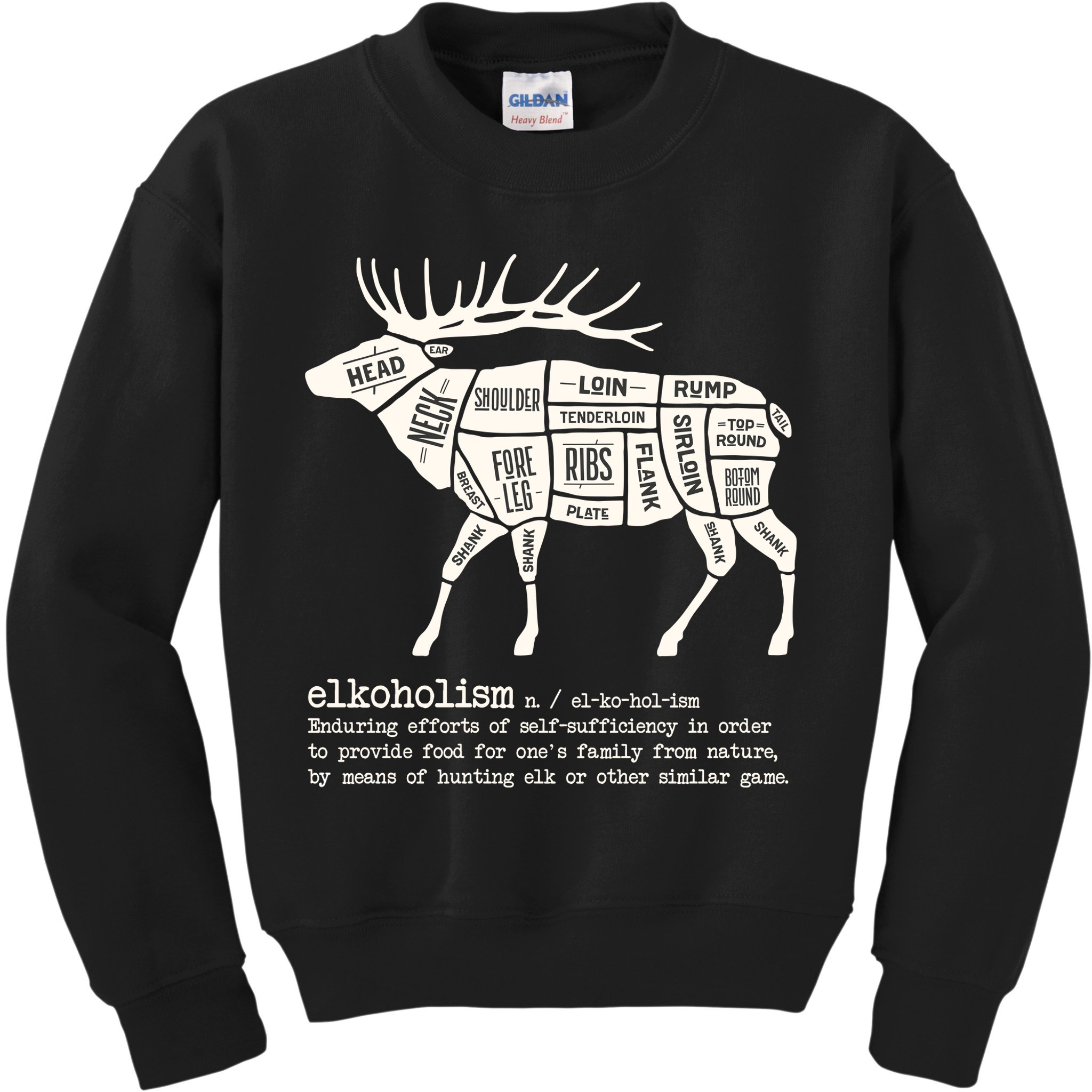 Elkoholism Elk Hunting Kids Sweatshirt