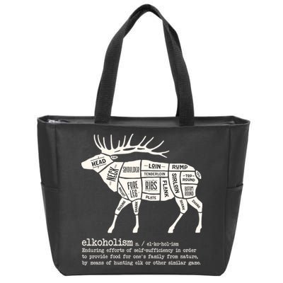 Elkoholism Elk Hunting Zip Tote Bag