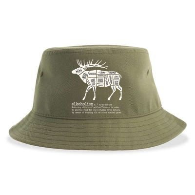 Elkoholism Elk Hunting Sustainable Bucket Hat