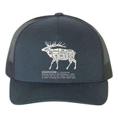 Elkoholism Elk Hunting Yupoong Adult 5-Panel Trucker Hat