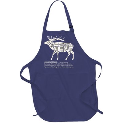 Elkoholism Elk Hunting Full-Length Apron With Pockets