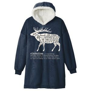 Elkoholism Elk Hunting Hooded Wearable Blanket