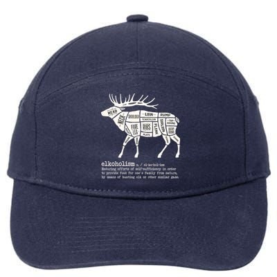 Elkoholism Elk Hunting 7-Panel Snapback Hat