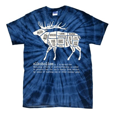 Elkoholism Elk Hunting Tie-Dye T-Shirt