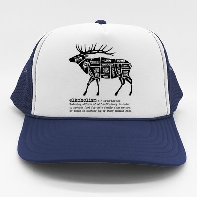 Elkoholism Elk Hunting Trucker Hat