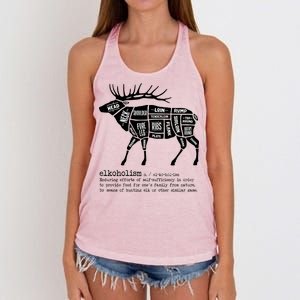 Elkoholism Elk Hunting Women's Knotted Racerback Tank