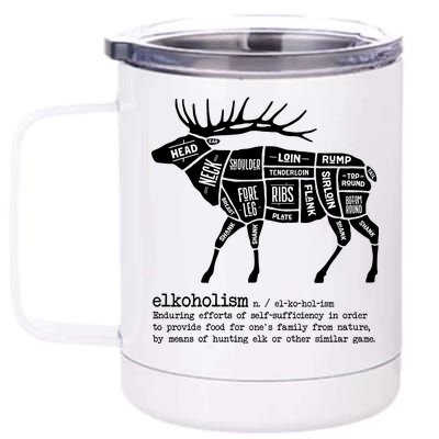 Elkoholism Elk Hunting 12 oz Stainless Steel Tumbler Cup