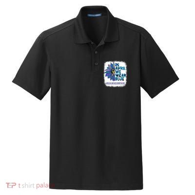 English Language Learner Teacher In April We Wear Blue Gift Dry Zone Grid Polo