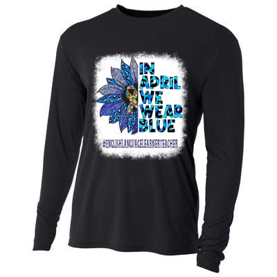 English Language Learner Teacher In April We Wear Blue Gift Cooling Performance Long Sleeve Crew