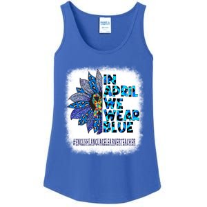 English Language Learner Teacher In April We Wear Blue Gift Ladies Essential Tank