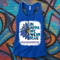 English Language Learner Teacher In April We Wear Blue Gift Womens Tank Top