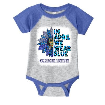 English Language Learner Teacher In April We Wear Blue Gift Infant Baby Jersey Bodysuit