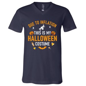 Easy Lazy Last Minute Inflation Spooky Halloween Costumes V-Neck T-Shirt