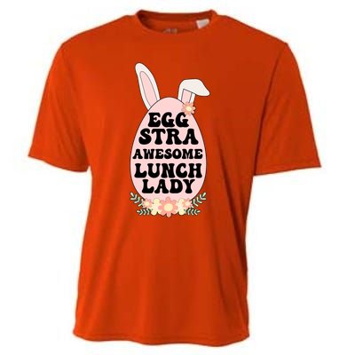 Eggstra Lunch Lady Easter Bunny Cafeteria Worker Easter Day Funny Gift Cooling Performance Crew T-Shirt