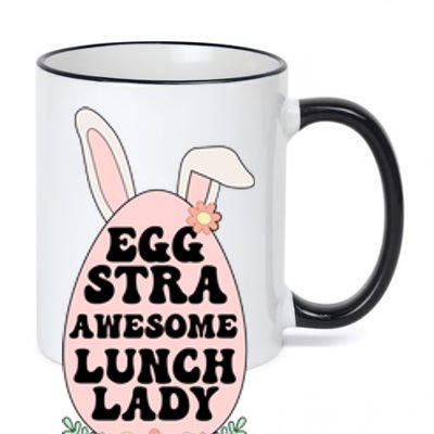 Eggstra Lunch Lady Easter Bunny Cafeteria Worker Easter Day Funny Gift 11oz Black Color Changing Mug