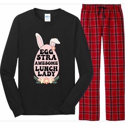 Eggstra Lunch Lady Easter Bunny Cafeteria Worker Easter Day Funny Gift Long Sleeve Pajama Set