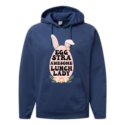 Eggstra Lunch Lady Easter Bunny Cafeteria Worker Easter Day Funny Gift Performance Fleece Hoodie