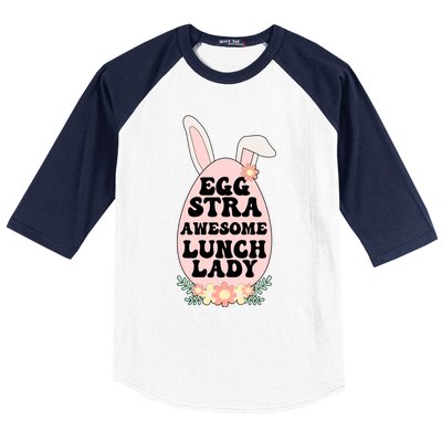 Eggstra Lunch Lady Easter Bunny Cafeteria Worker Easter Day Funny Gift Baseball Sleeve Shirt