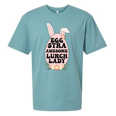 Eggstra Lunch Lady Easter Bunny Cafeteria Worker Easter Day Funny Gift Sueded Cloud Jersey T-Shirt