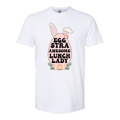 Eggstra Lunch Lady Easter Bunny Cafeteria Worker Easter Day Funny Gift Softstyle CVC T-Shirt