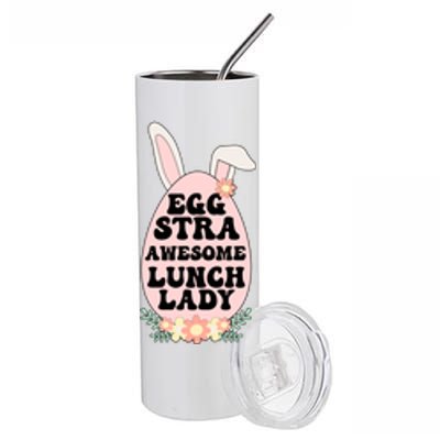 Eggstra Lunch Lady Easter Bunny Cafeteria Worker Easter Day Funny Gift Stainless Steel Tumbler