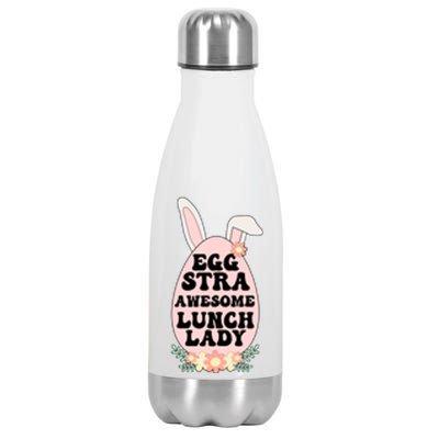 Eggstra Lunch Lady Easter Bunny Cafeteria Worker Easter Day Funny Gift Stainless Steel Insulated Water Bottle