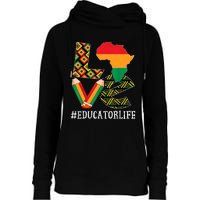 Educator Love Map African American Black History Month Womens Funnel Neck Pullover Hood