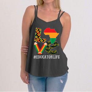 Educator Love Map African American Black History Month Women's Strappy Tank