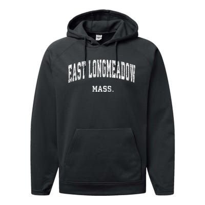 East Longmeadow Massachusetts Ma Vintage Varsity Sports Performance Fleece Hoodie